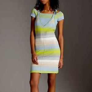 NWT Daily Ritual by Anthropologie two piece sweater dress set in sky blue green